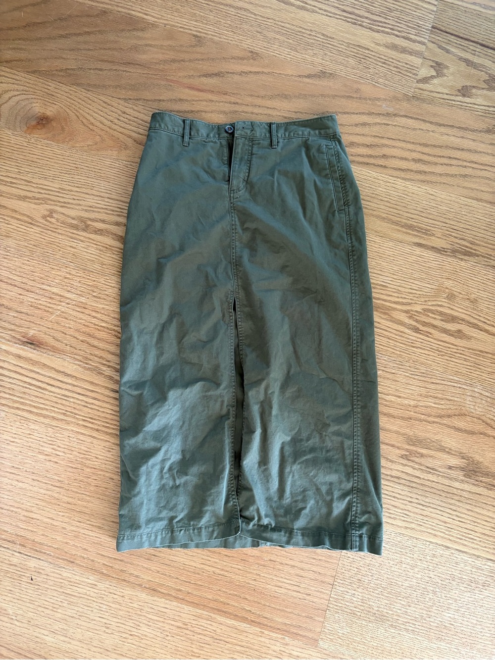 Aritzia Olive Green Midi Skirt